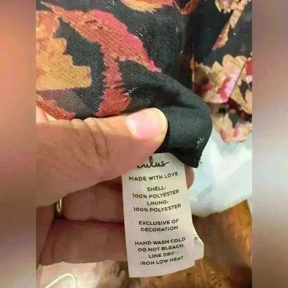 NWT Lulus Dramatically Dreamy Black Floral Chiffon Tiered Lurex Mini Dress - Picture 9 of 14